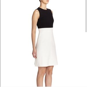 Theory Raneid Colorblock Dress, 0, black and white